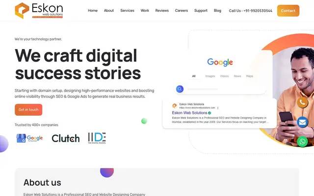 Eskon Web Solutions website