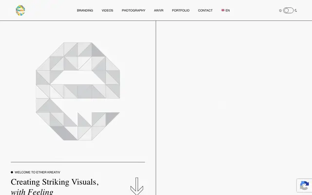 Ether Kreativ website
