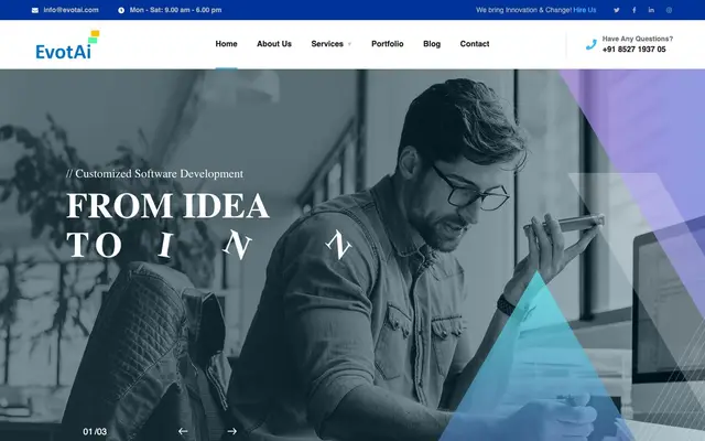 EvotAi Technologies Pvt. Ltd. website