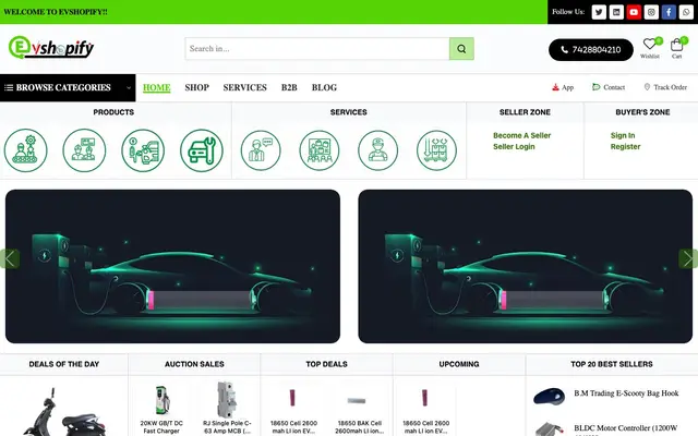 Evshopify website