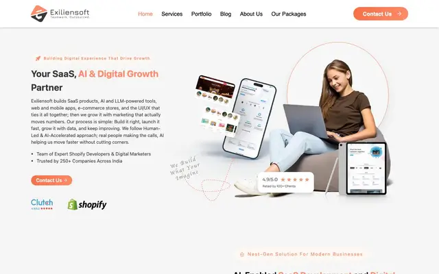 Exiliensoft Consulting Services website