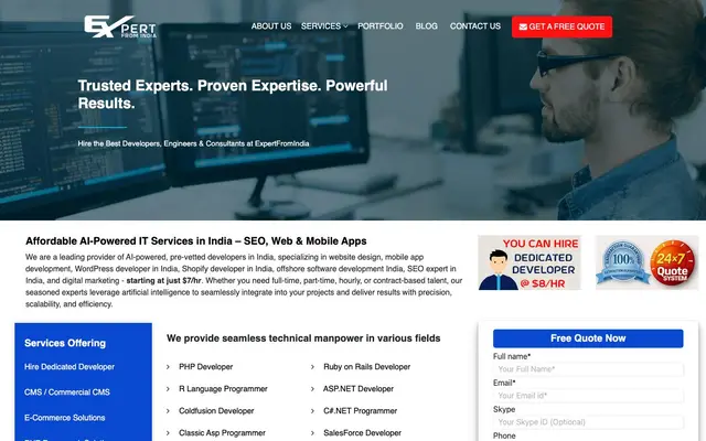 ExpertFromIndia website