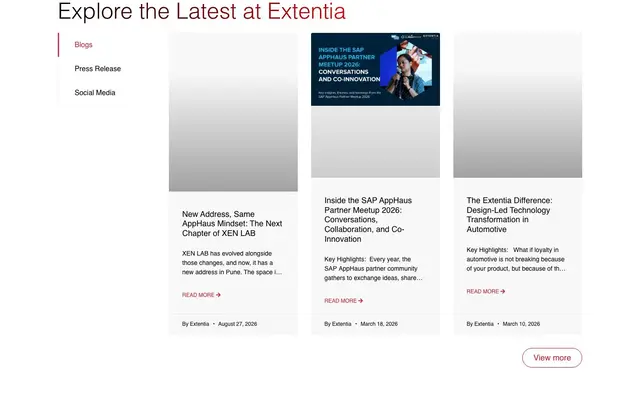 Extentia, a Merkle Company website