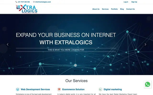 ExtraLogics IT Solutions website