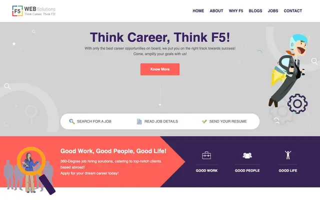 F5 Web Solutions website