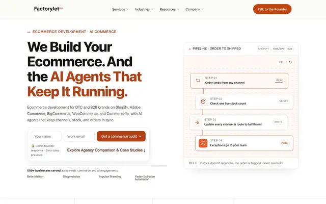 FactoryJet website