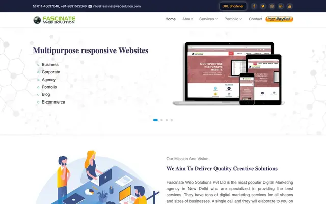 Fascinate Web Solution Pvt Ltd website