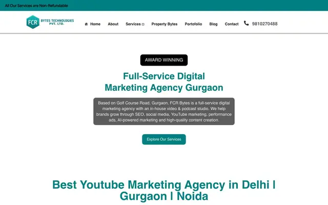 FCRBYTES Digital Marketing Agency Gurgaon website