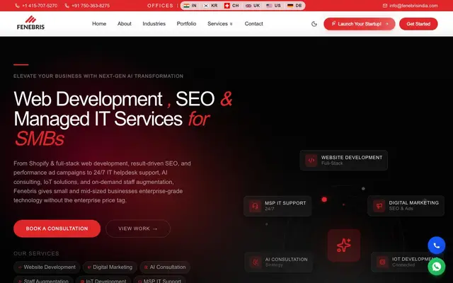 Fenebris India Pvt Ltd website