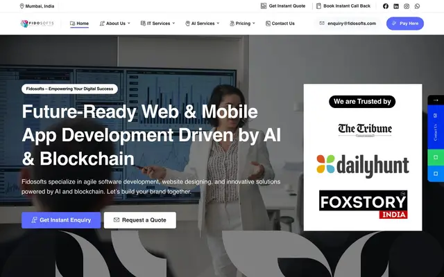 Fidosofts Pvt Ltd website