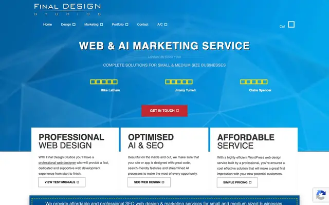 Final Design Studios website