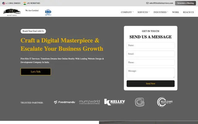 First Rite IT Services | Full Stack Web and Mobile Development Company in India website
