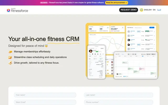 FitnessForce Club Management Software website