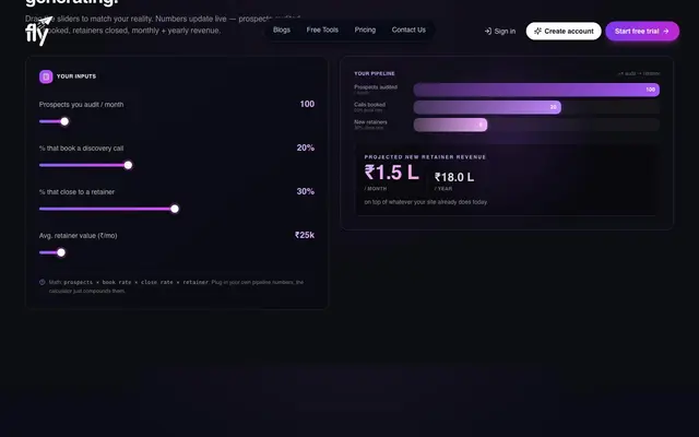 Fly Social - Baner website