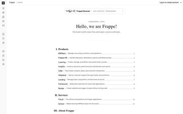 Frappe Technologies Pvt. Ltd. website