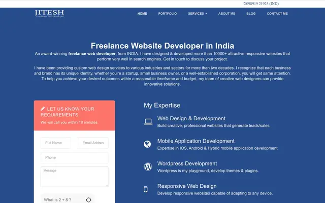 Freelance web developer & seo expert India website