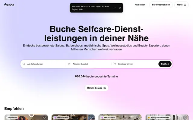 Fresha - Deutschland website