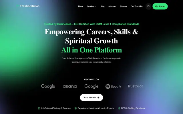 Freshersnews: Software Development, Recruitment, Staffing, Training in Bangalore website