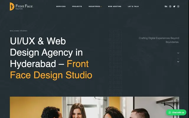 Front Face Design Studio website