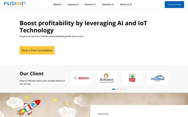 Top AI and Mobile App Development Agency - Fusion Informatics website