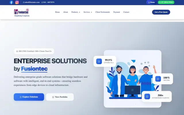 Fusiontec Software website