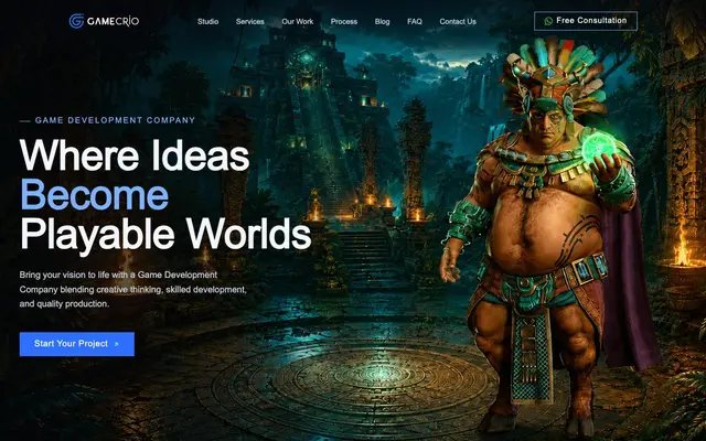 Gamecrio Studios website