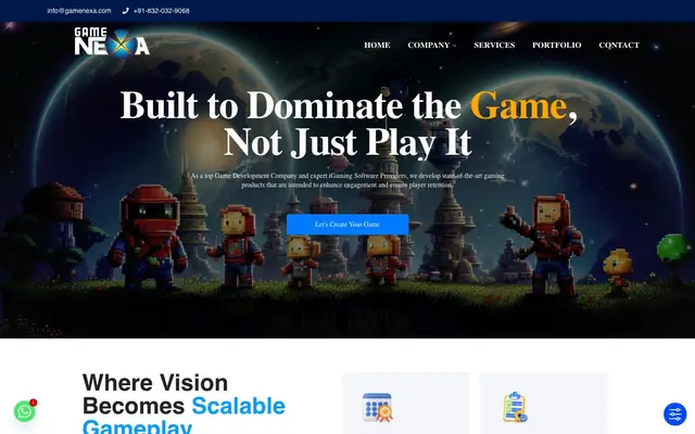 GameNexa Studios PVT LTD website