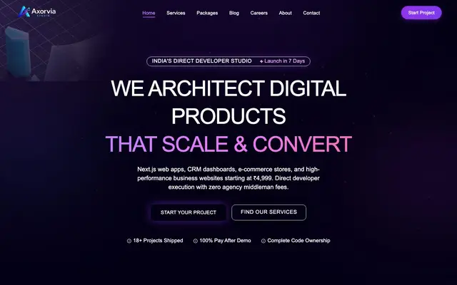 Axorvia Studio website