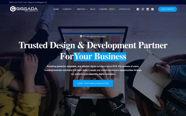Giggada Technologies Pvt. Ltd. website
