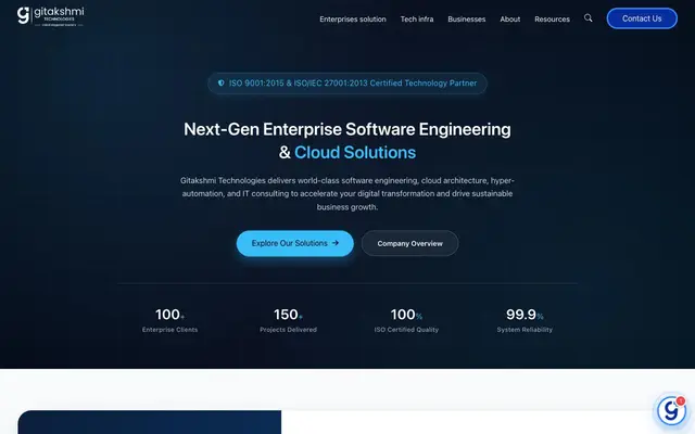 Gitakshmi Technologies Pvt Ltd - IT Consulting & SAP Solutions website