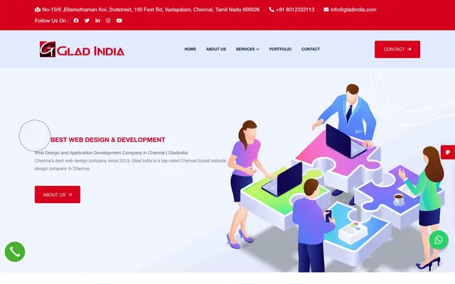 Gladindia web technologies website