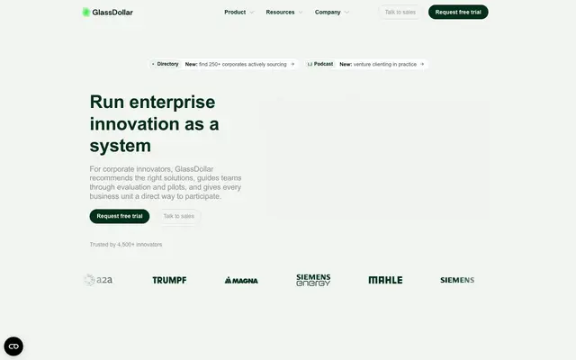 GlassDollar website
