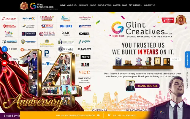 Glint Creatives Pvt Ltd website