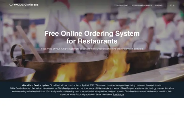 GloriaFood website