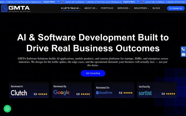 GMTA Software Solutions Pvt Ltd website