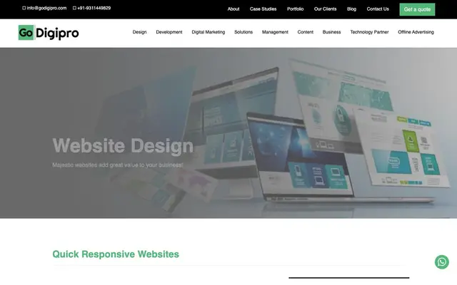 Website Designing Company in Delhi NCR, India - Godigi Pro website