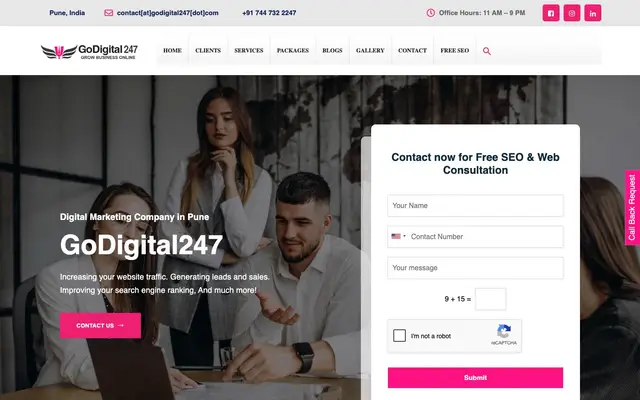 GoDigital247 Digital Marketing Company website