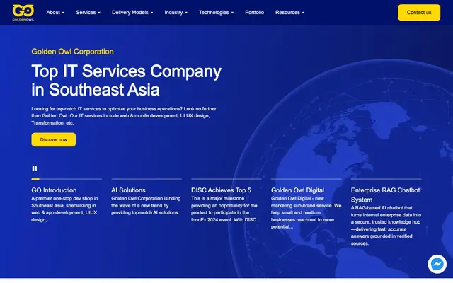 Golden Owl Solutions website