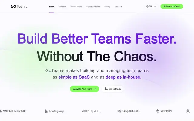 GoTeams website