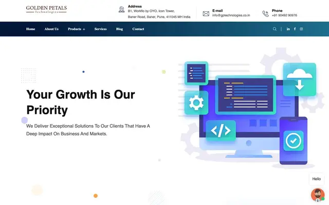 Golden Petals Technologies Pune website