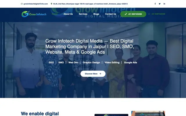 Grow Infotech Digital Media website