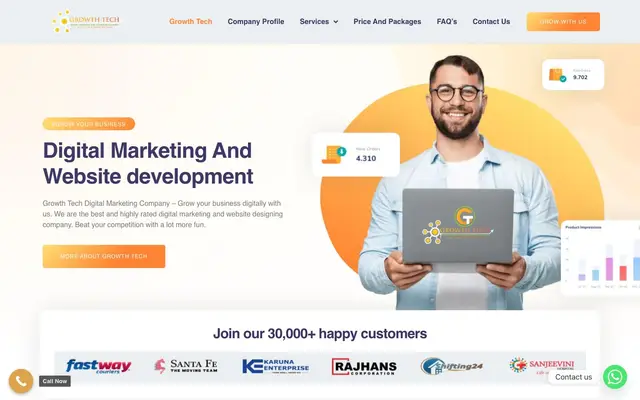 Growth Tech Digital Marketing & Website Development website