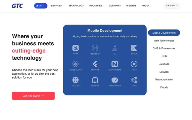 GTCSYS Technology Partners website