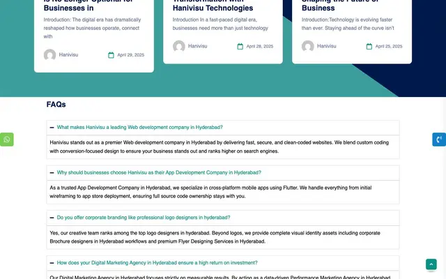 Hanivisu Technologies website
