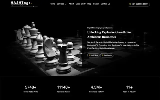 Hashtags Digital Marketing Agency in Hyderabad website