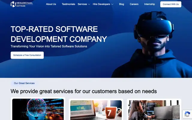Hexadecimal Software Pvt Ltd website
