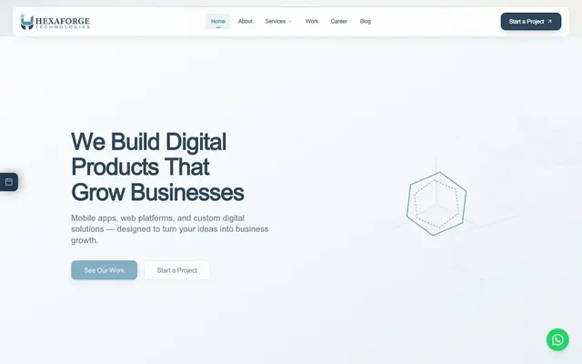 HexaForge Technologies - Application, Website and Software Development Company website