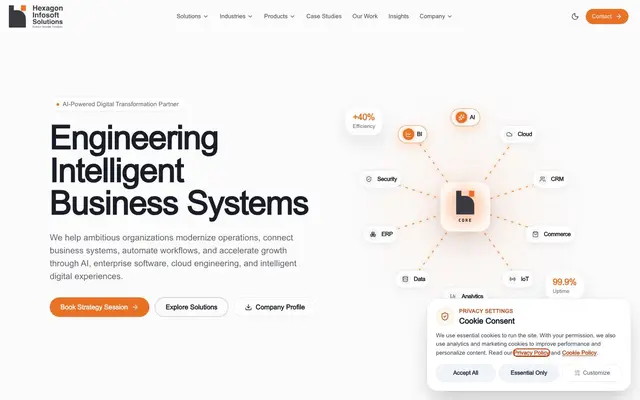 Hexagon Infosoft Solutions Pvt. Ltd. website