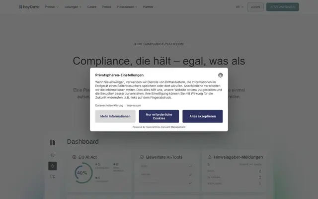 heyData GmbH website