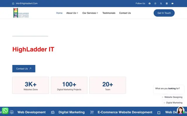 Highladder Software Solutions website